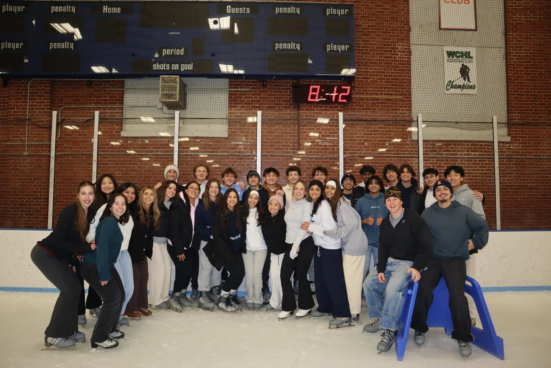 PCT members together at the ice rink