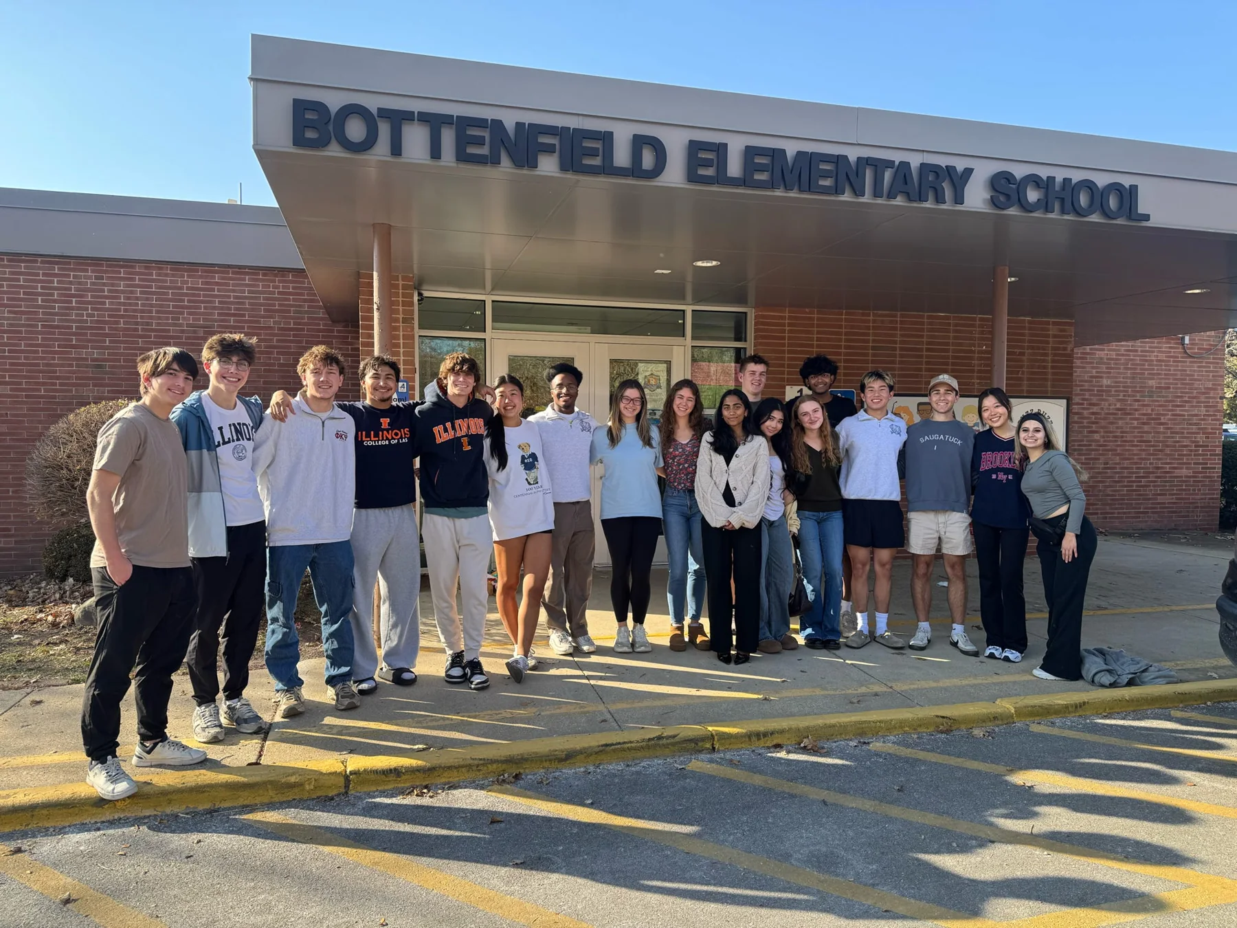 PCT members gathered outside Bottenfield Elementary School